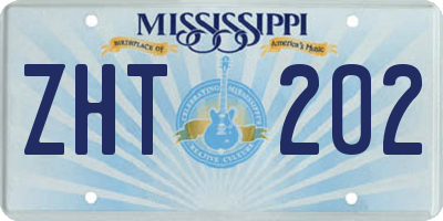 MS license plate ZHT202