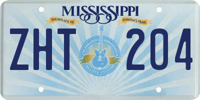 MS license plate ZHT204