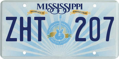 MS license plate ZHT207