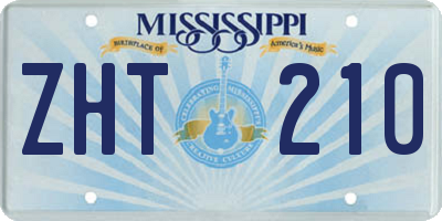 MS license plate ZHT210