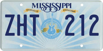 MS license plate ZHT212