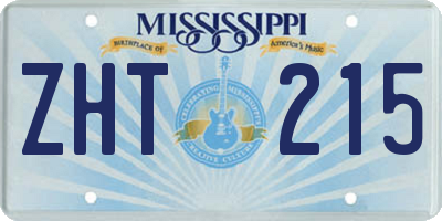 MS license plate ZHT215