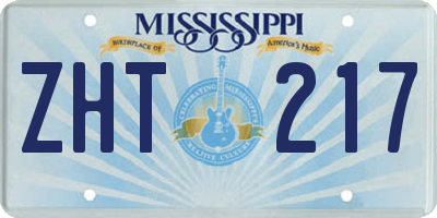 MS license plate ZHT217