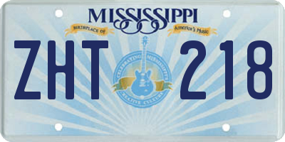 MS license plate ZHT218