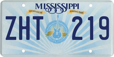 MS license plate ZHT219