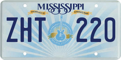 MS license plate ZHT220