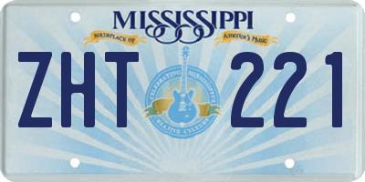 MS license plate ZHT221
