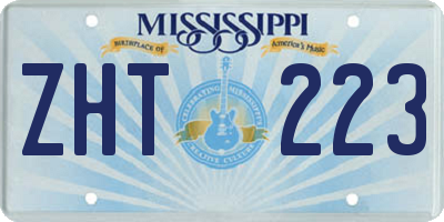 MS license plate ZHT223