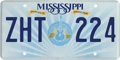 MS license plate ZHT224