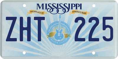 MS license plate ZHT225