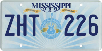 MS license plate ZHT226
