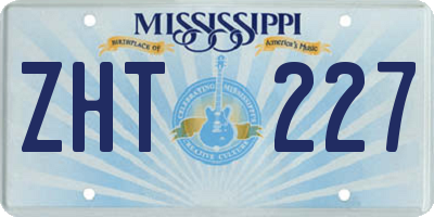 MS license plate ZHT227