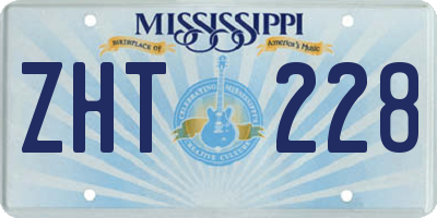 MS license plate ZHT228