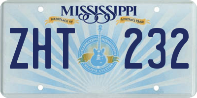 MS license plate ZHT232