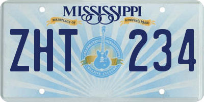 MS license plate ZHT234