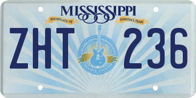 MS license plate ZHT236