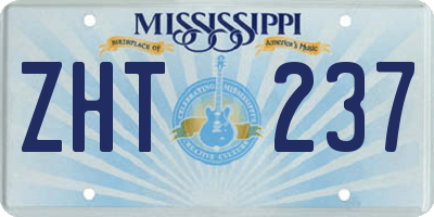 MS license plate ZHT237