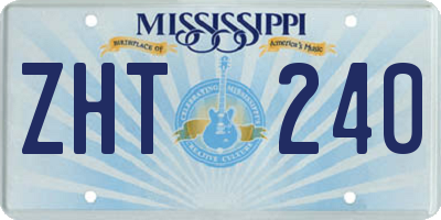 MS license plate ZHT240