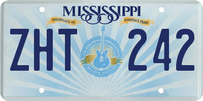 MS license plate ZHT242