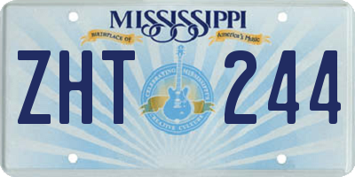 MS license plate ZHT244