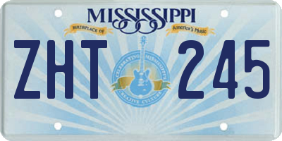 MS license plate ZHT245