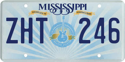 MS license plate ZHT246