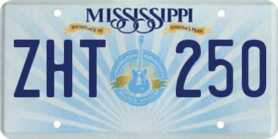 MS license plate ZHT250