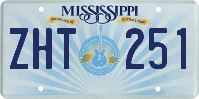 MS license plate ZHT251