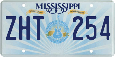 MS license plate ZHT254