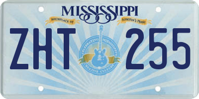 MS license plate ZHT255