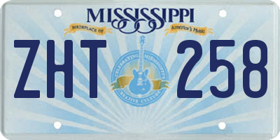 MS license plate ZHT258