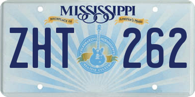 MS license plate ZHT262