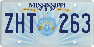 MS license plate ZHT263