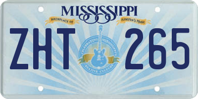 MS license plate ZHT265