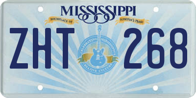 MS license plate ZHT268