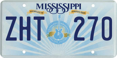 MS license plate ZHT270