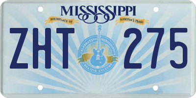 MS license plate ZHT275