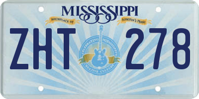 MS license plate ZHT278