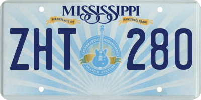 MS license plate ZHT280