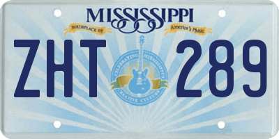 MS license plate ZHT289
