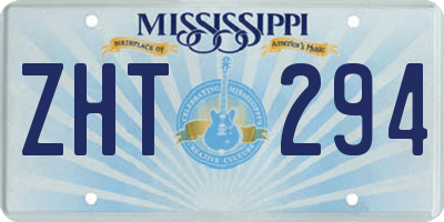 MS license plate ZHT294