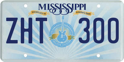 MS license plate ZHT300