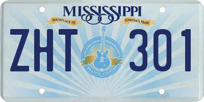 MS license plate ZHT301