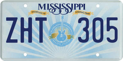 MS license plate ZHT305