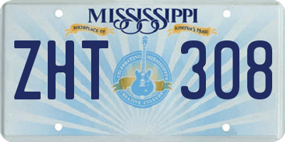 MS license plate ZHT308