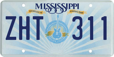 MS license plate ZHT311