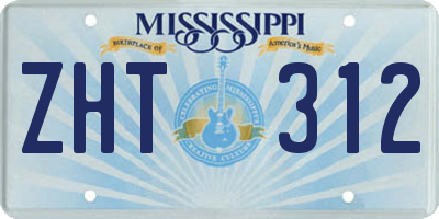 MS license plate ZHT312