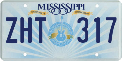 MS license plate ZHT317
