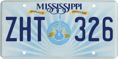 MS license plate ZHT326