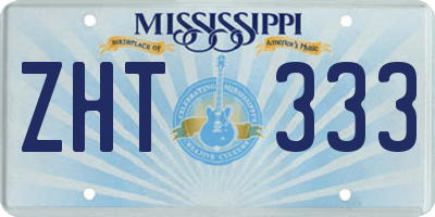 MS license plate ZHT333